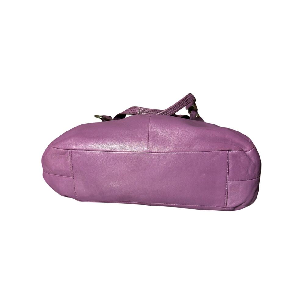Coach Soho Lynn Hobo Bag Purple Lavender Leather Shoulder B - Picture 6 of 10